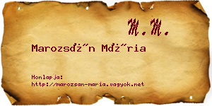 Marozsán Mária névjegykártya