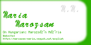 maria marozsan business card